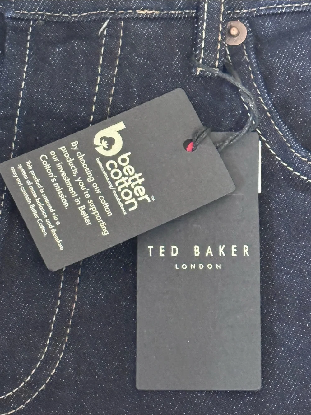 Ted Baker Dyllon Tapered Fit Stretch Jeans Dark Blue Mens Size 34R New With Tags